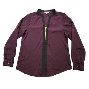 Calvin Klein Womens Blouse Modern Essentials Long‎ Sleeve Medium